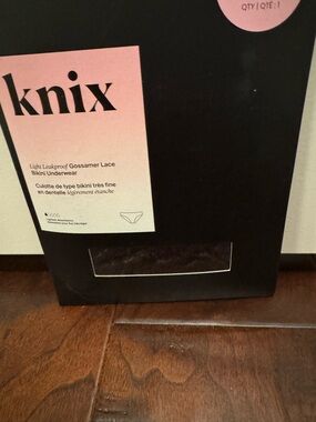 knix Black and Pink Gossamer Lace Bikini Underwear